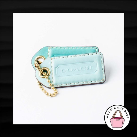 Coach Accessories - 2.5" COACH 2 pc LOT BLUE TEAL AQUA LEATHER KEY FOB